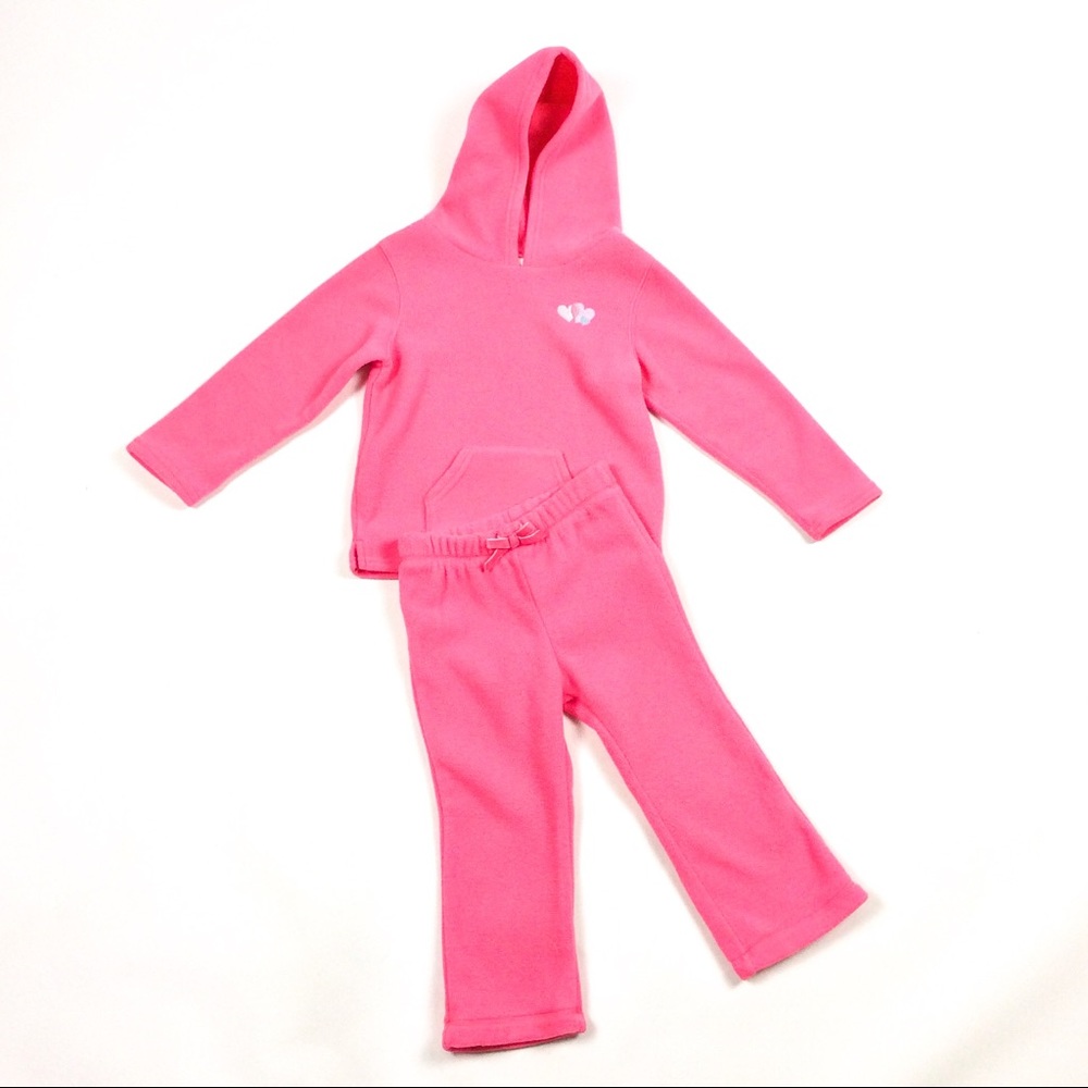 WonderKids Girl Fleece Hoodie Jacket Pants 2PC Set